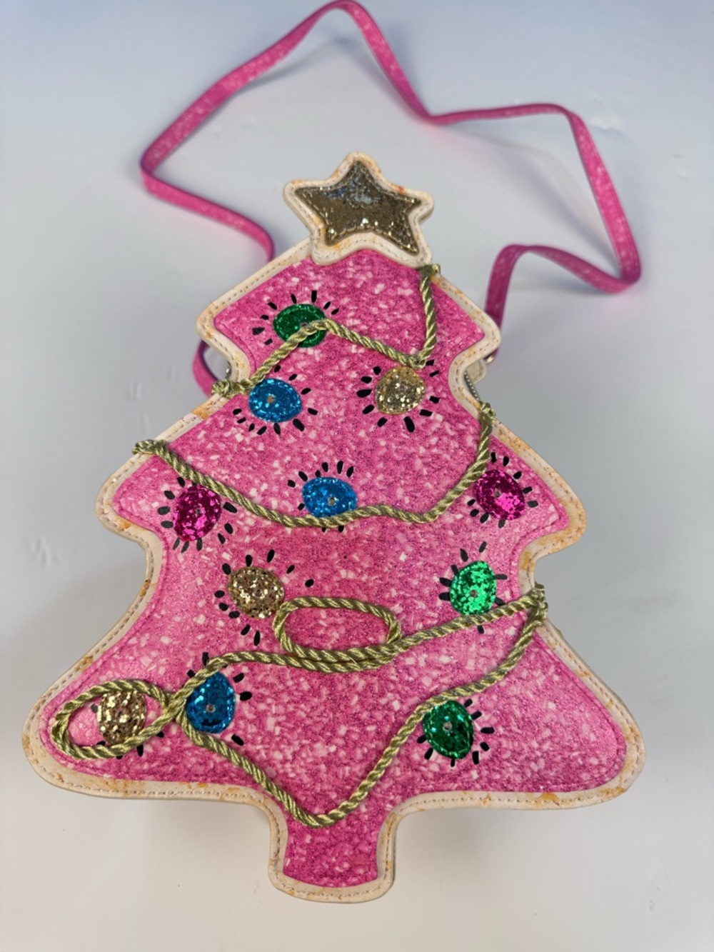 Betsey Johnson Kitsch Christmas Tree Crossbody Bag Purse Lights up RARE euc